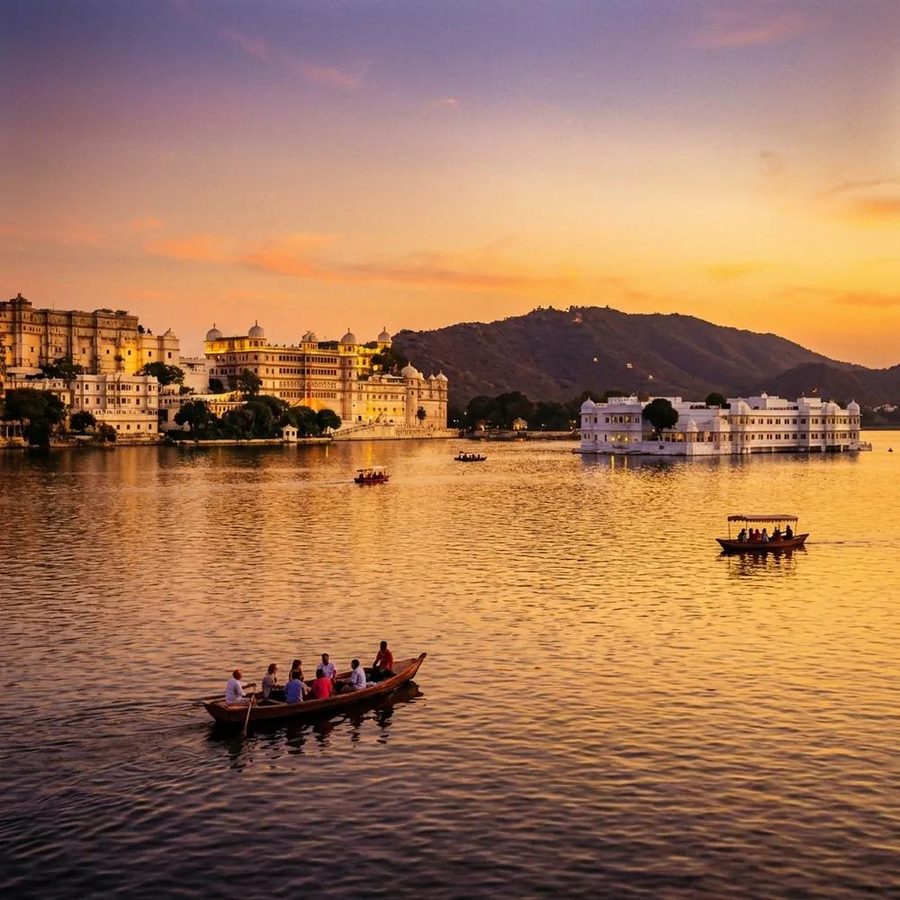Lake Pichola boat ride at sunset, Udaipur corporate retreat